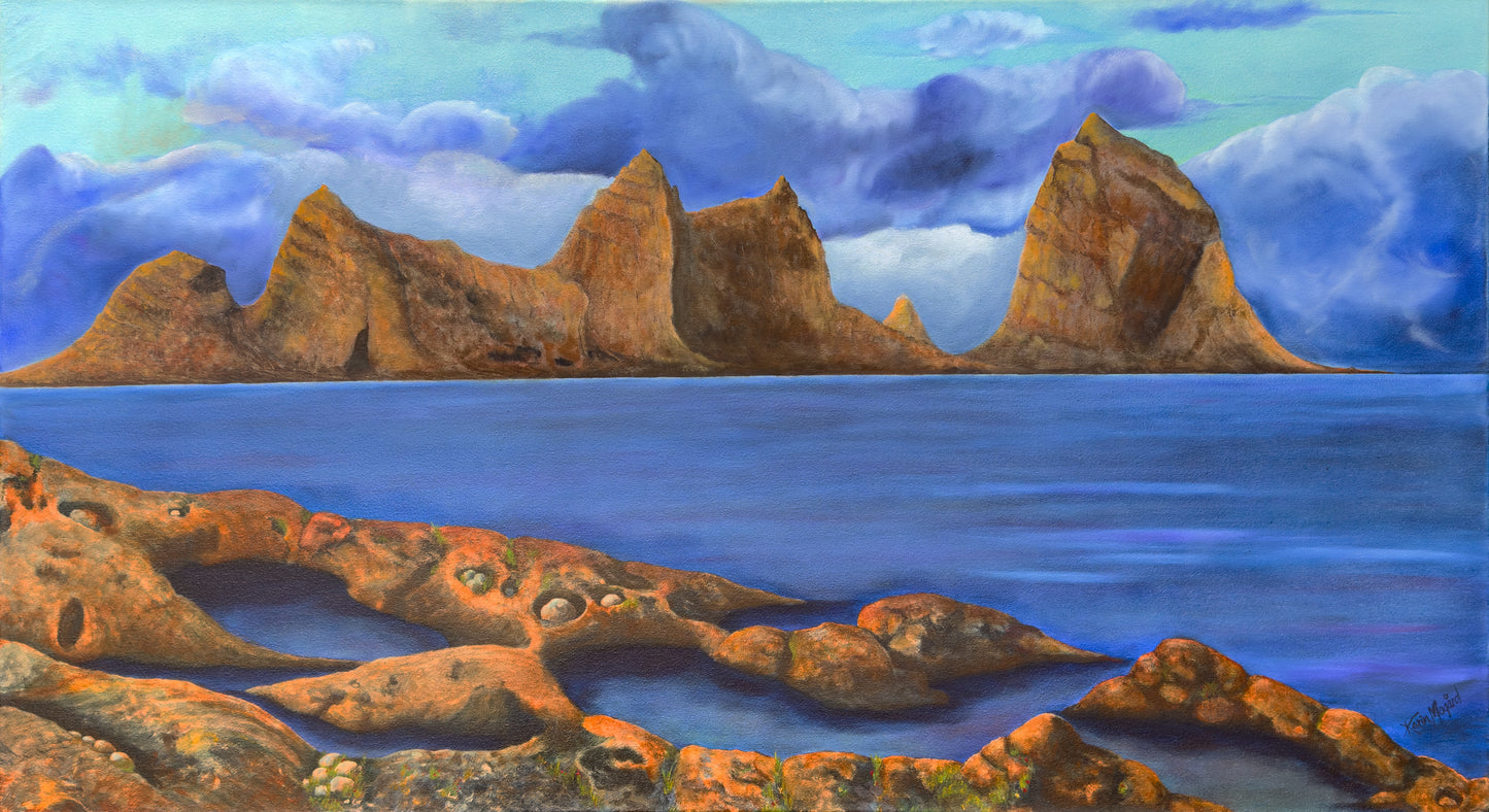 Træna (panorama), oil, 120x65 cm