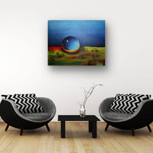 Opprinnelse - originalt oljemaleri av glasskule